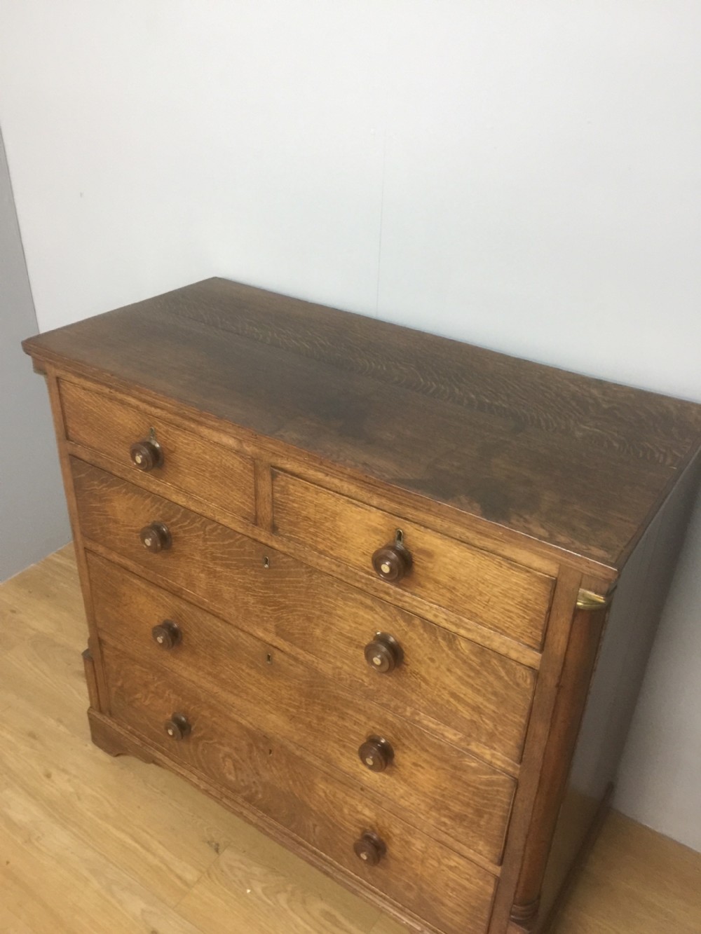 Georgian oak four height chest of drawers circa 1830 View III