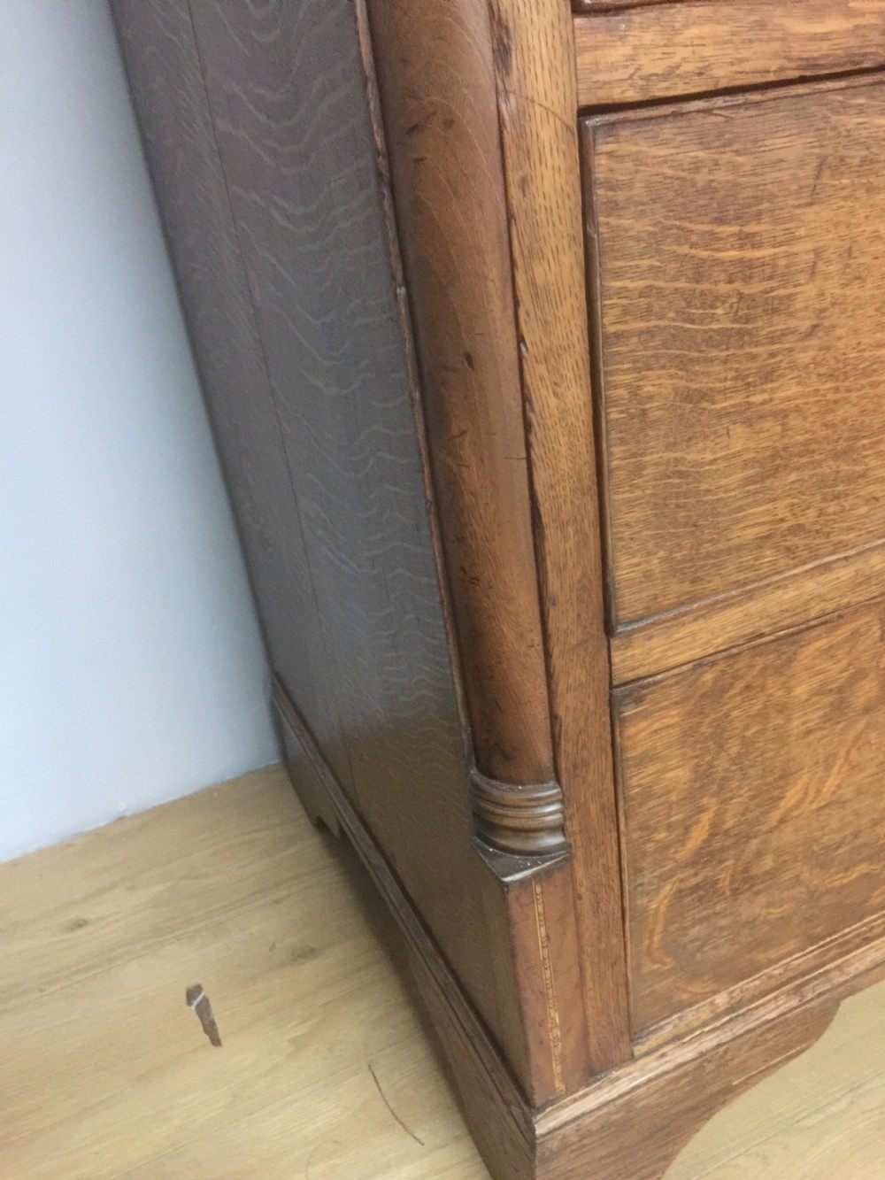 Georgian oak four height chest of drawers circa 1830 View VI