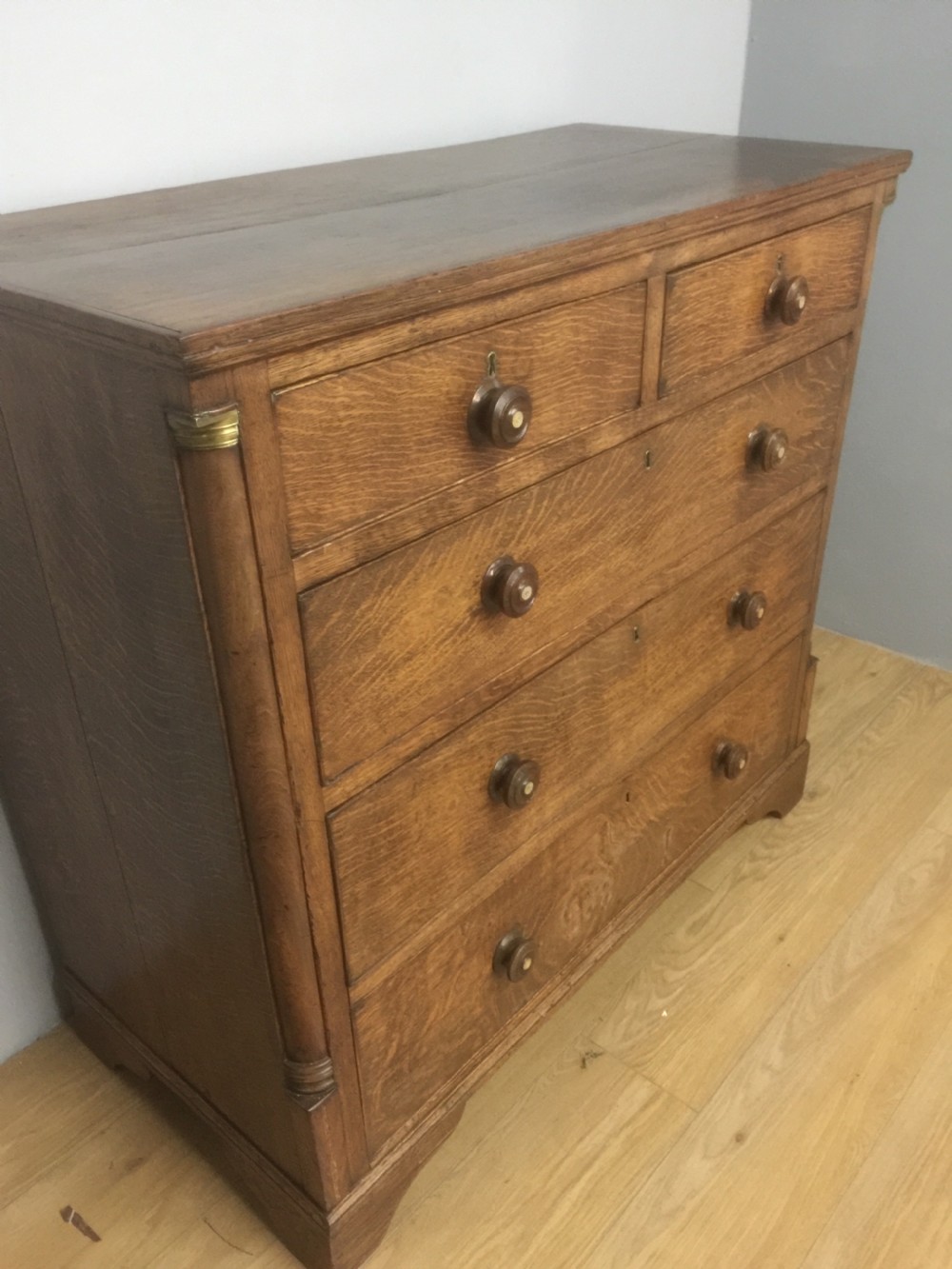 Georgian oak four height chest of drawers circa 1830 View VII