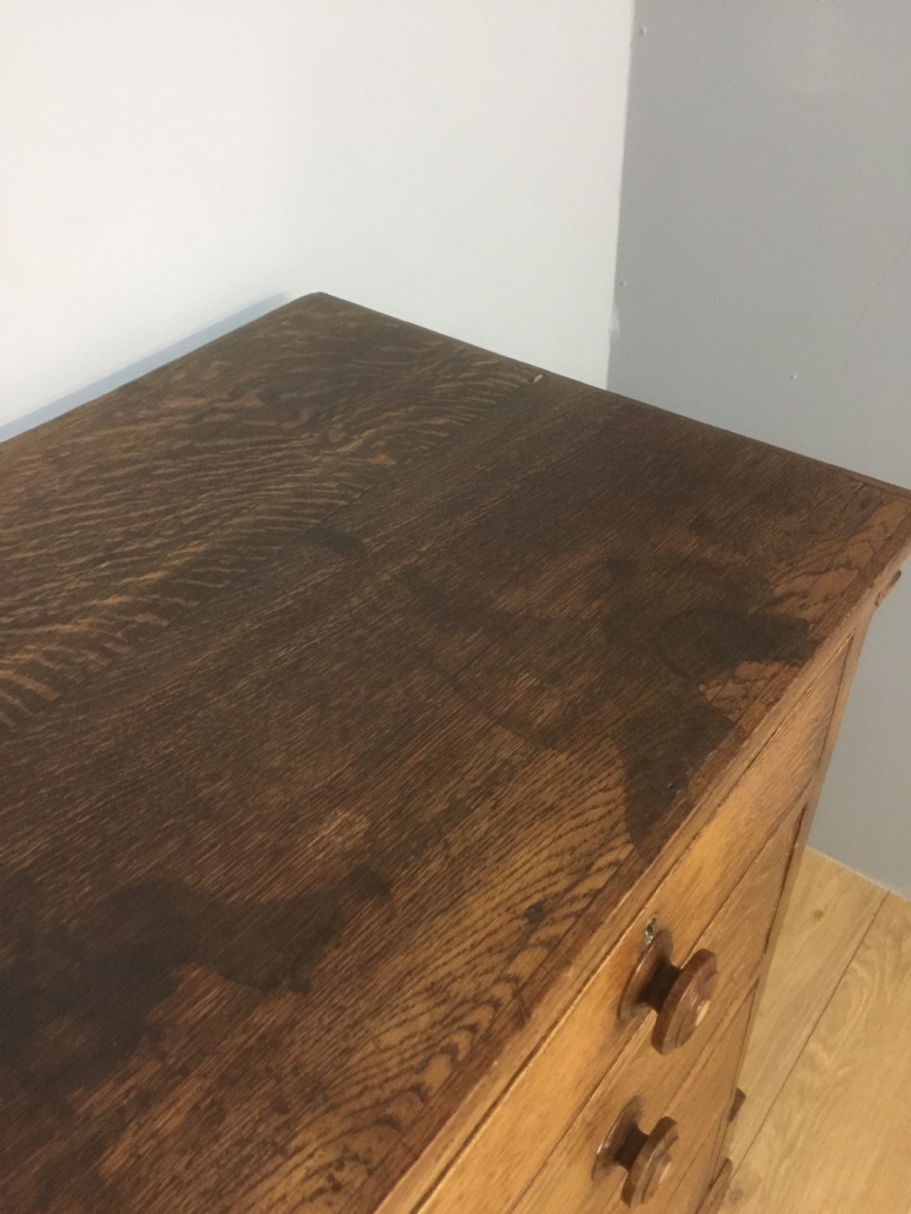 Georgian oak four height chest of drawers circa 1830 View IX