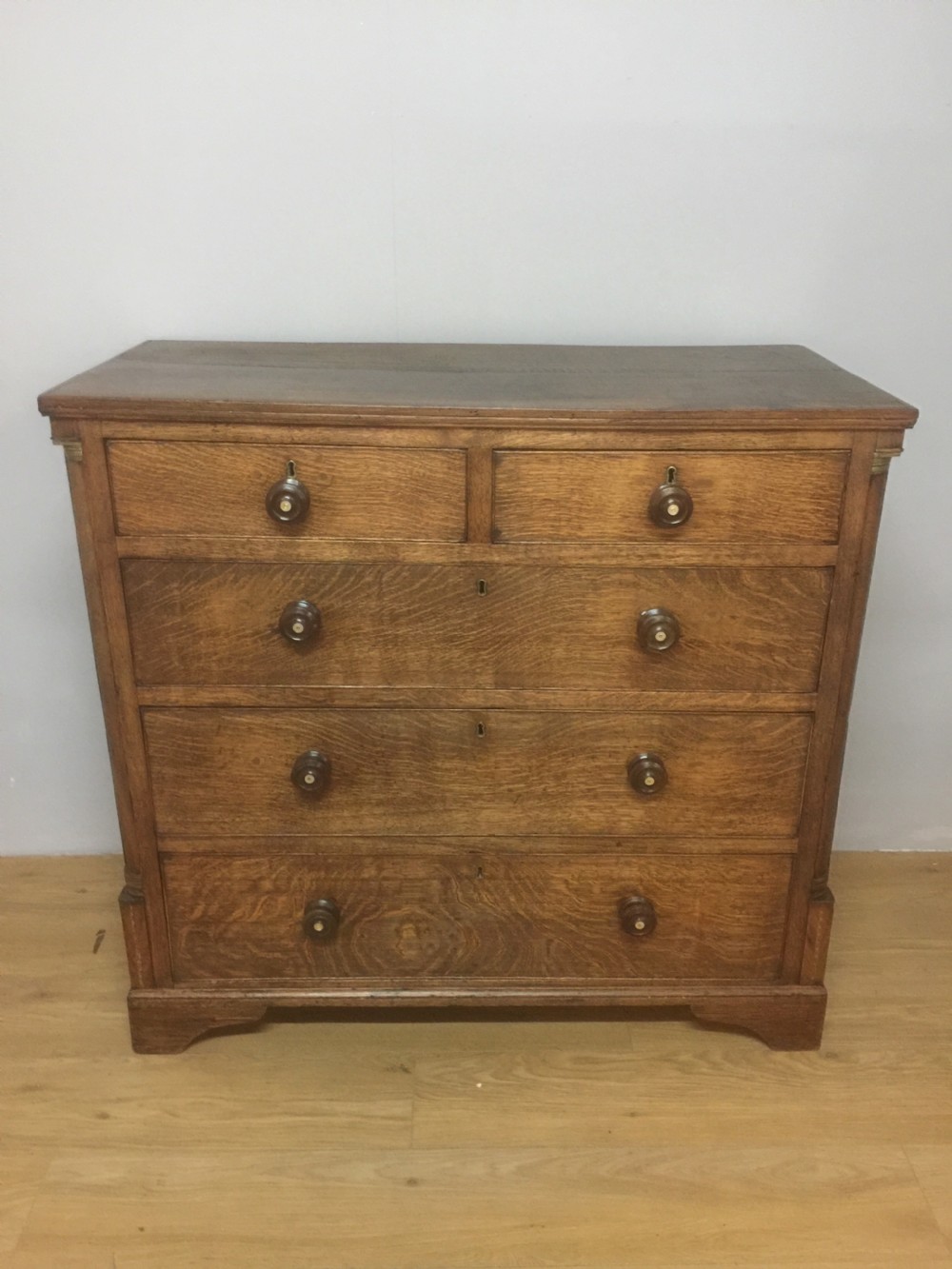 Georgian oak four height chest of drawers circa 1830 View XI