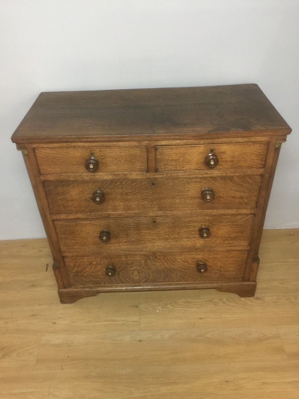 Georgian oak four height chest of drawers circa 1830 View XII