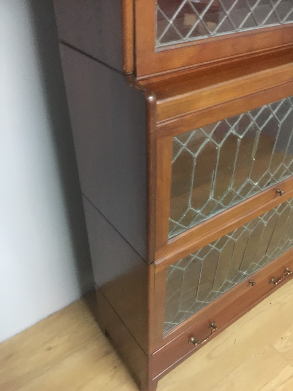 Four height barristers bookcase with leaded glass doors View V