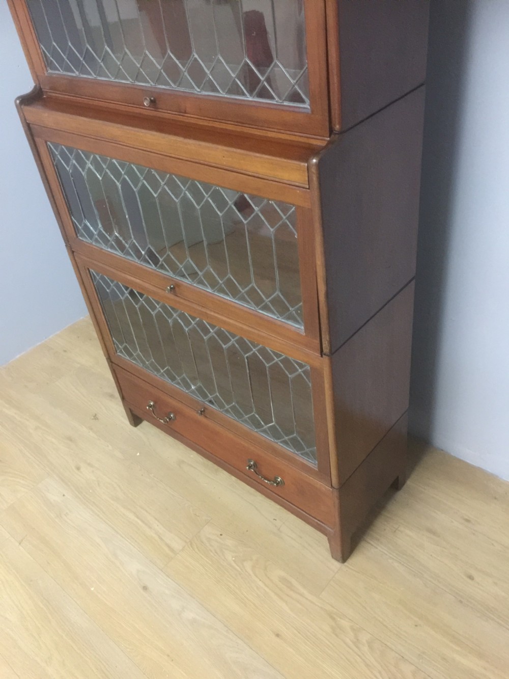Four height barristers bookcase with leaded glass doors View IX