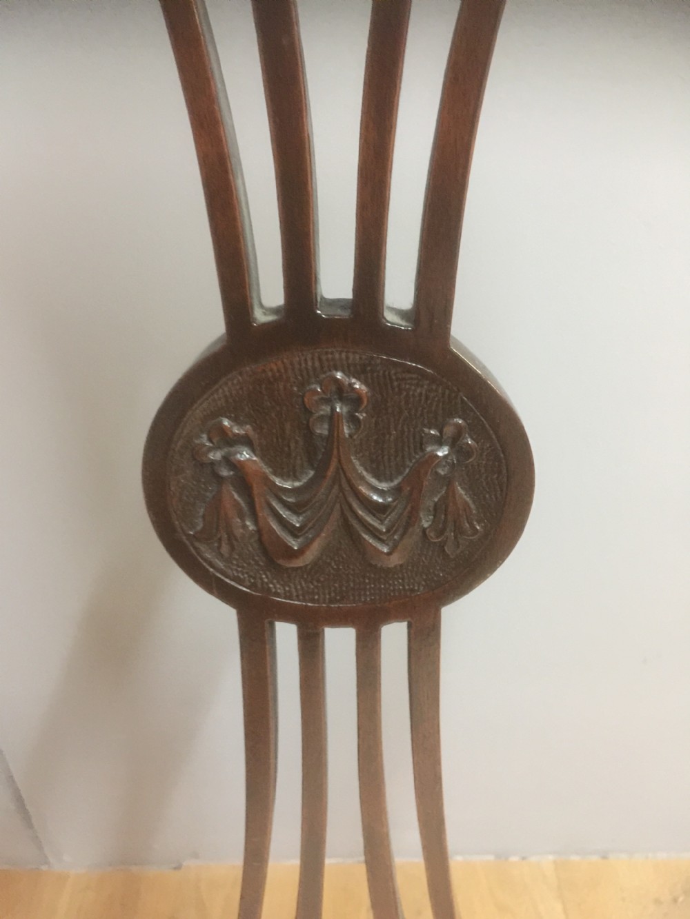 Set of 10 Edwardian mahogany dining chairs on cabriole legs View XI