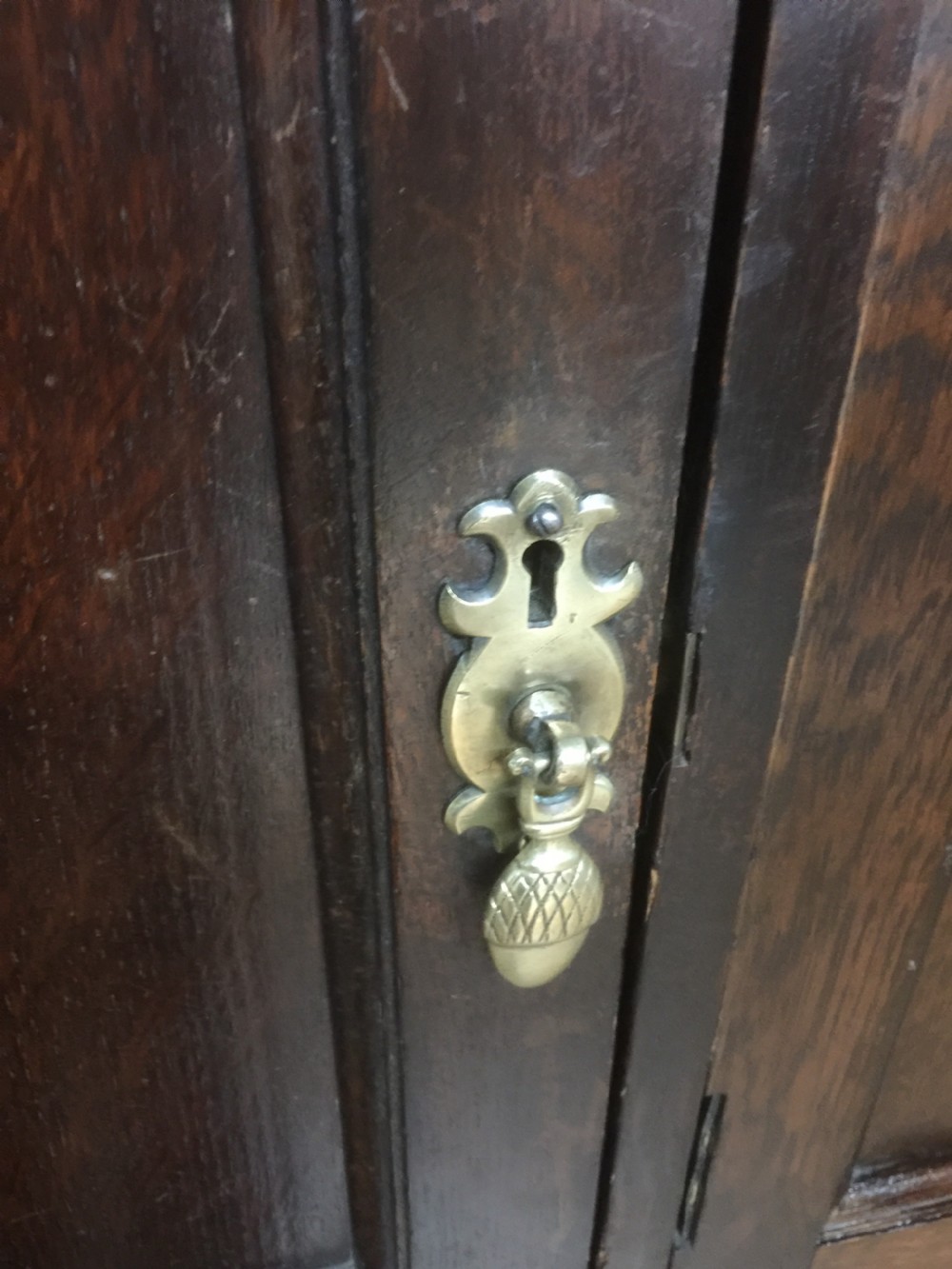 Solid oak triple wardrobe by Waring and Gillows circa 1920  View XI
