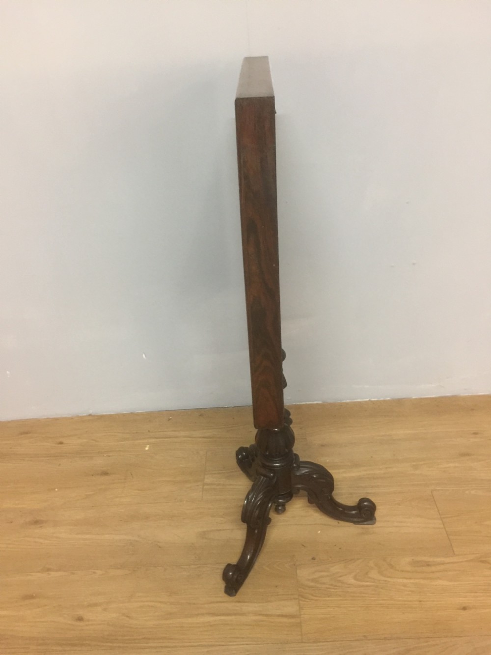 Nineteenth century carved rosewood pole screen  View V