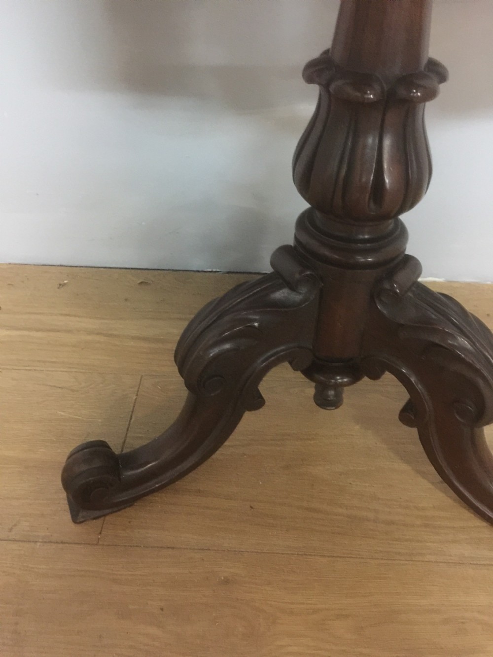 Nineteenth century carved rosewood pole screen  View VII