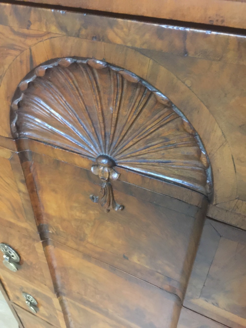 Walnut crossbanded five height chest of drawers circa 1910 View VIII