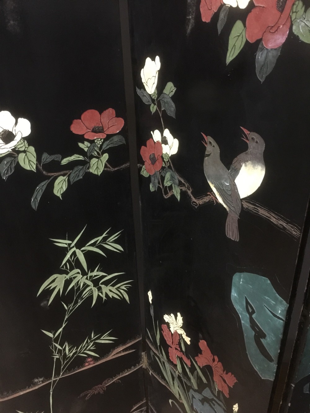 Six panel lacquered Chinese screen circa 1920 View VII