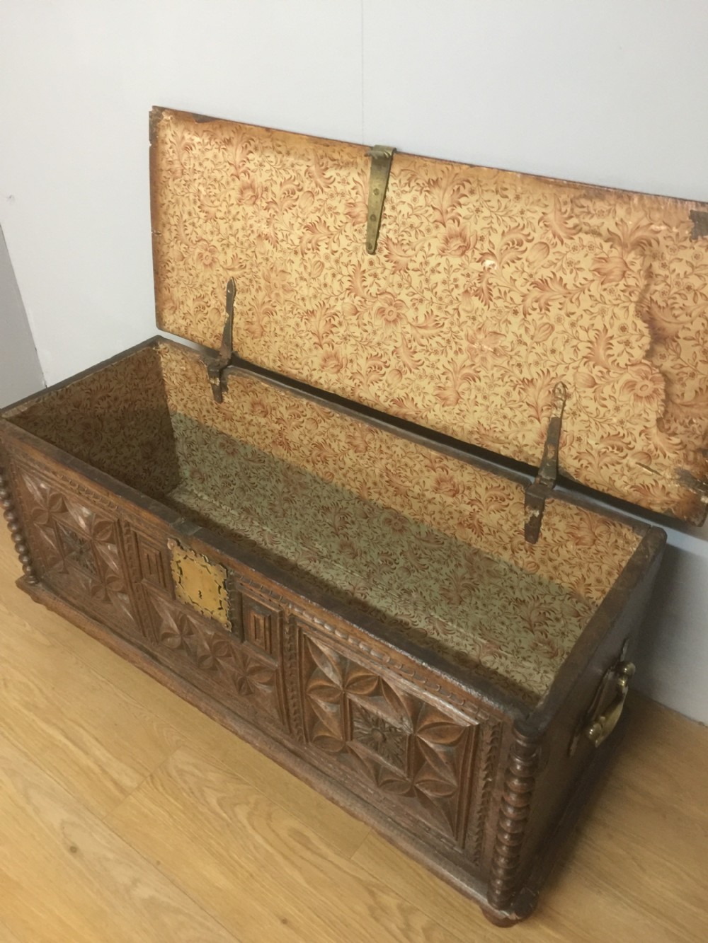 17th century South European chestnut chest on a skirted base View VII