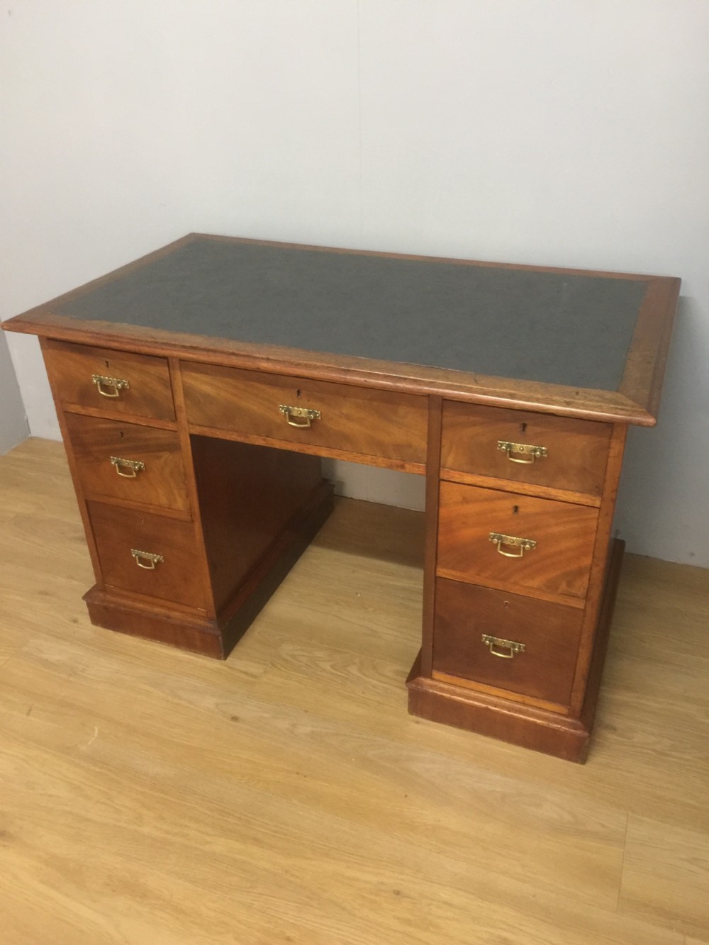 Nineteenth century walnut twin pedestal desk 