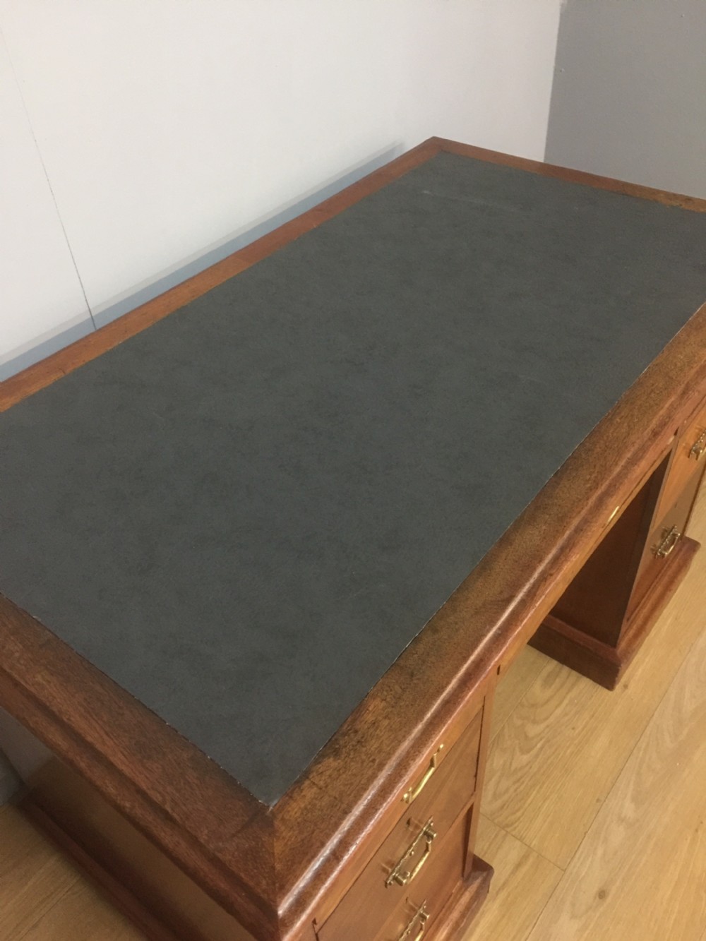 Nineteenth century walnut twin pedestal desk  View II