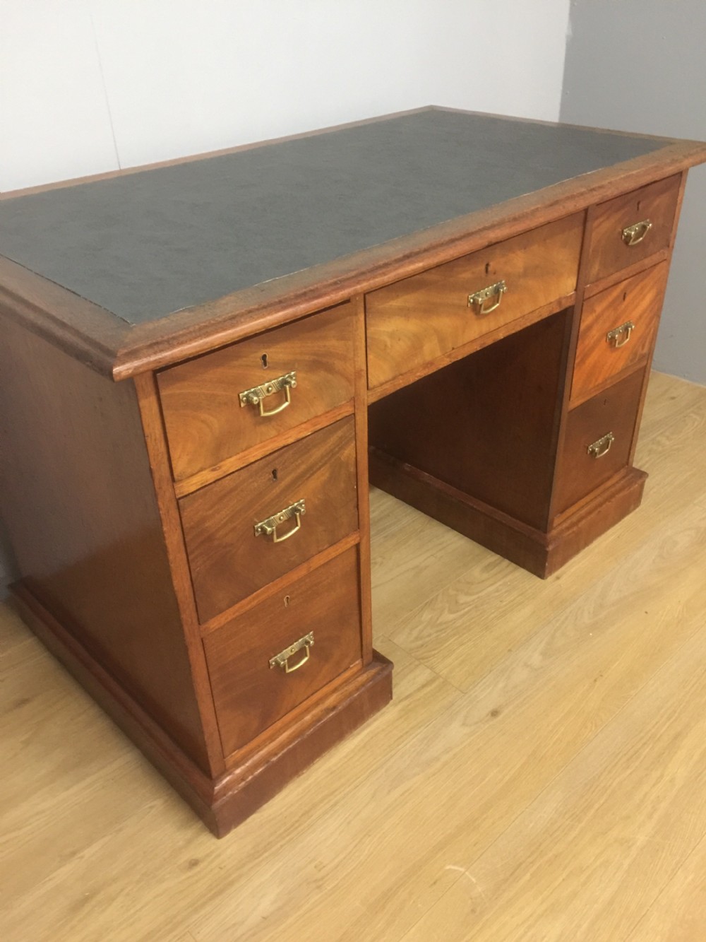 Nineteenth century walnut twin pedestal desk  View III