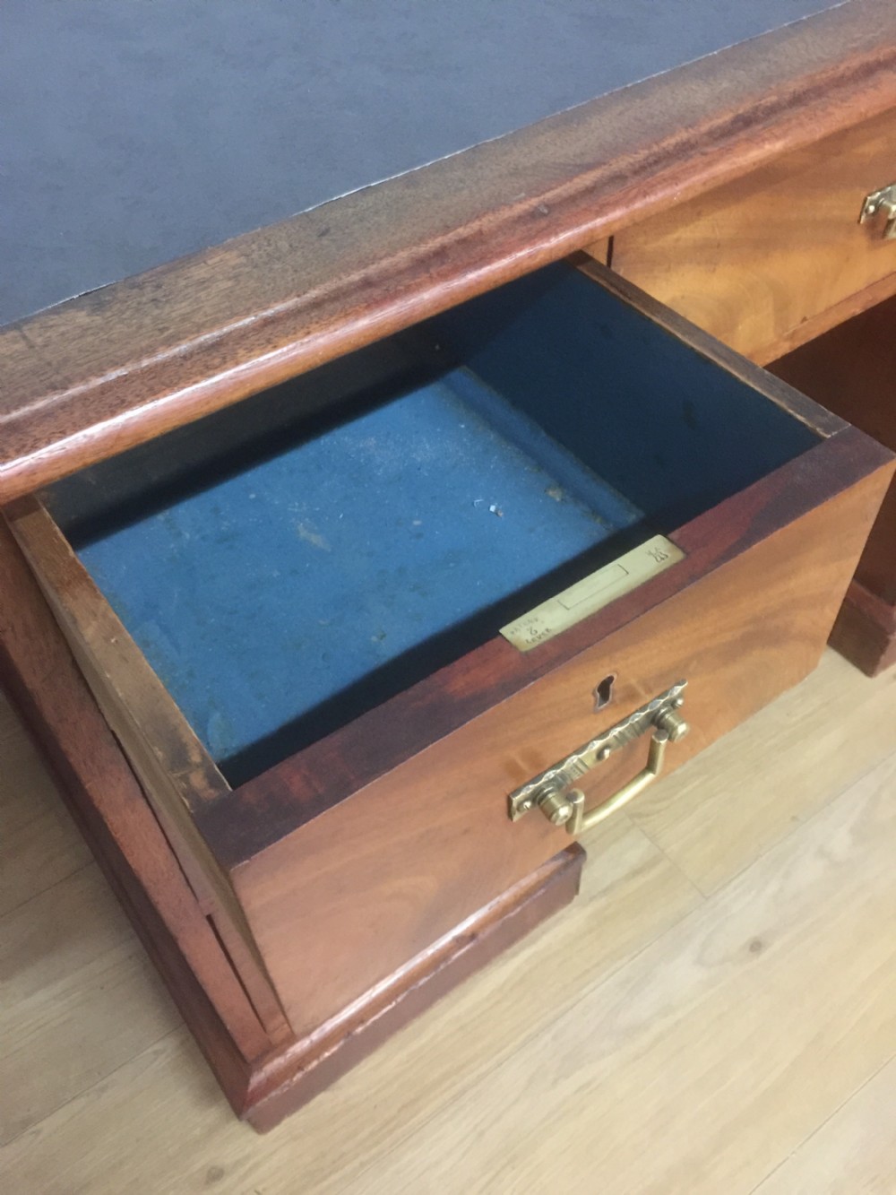Nineteenth century walnut twin pedestal desk  View VI