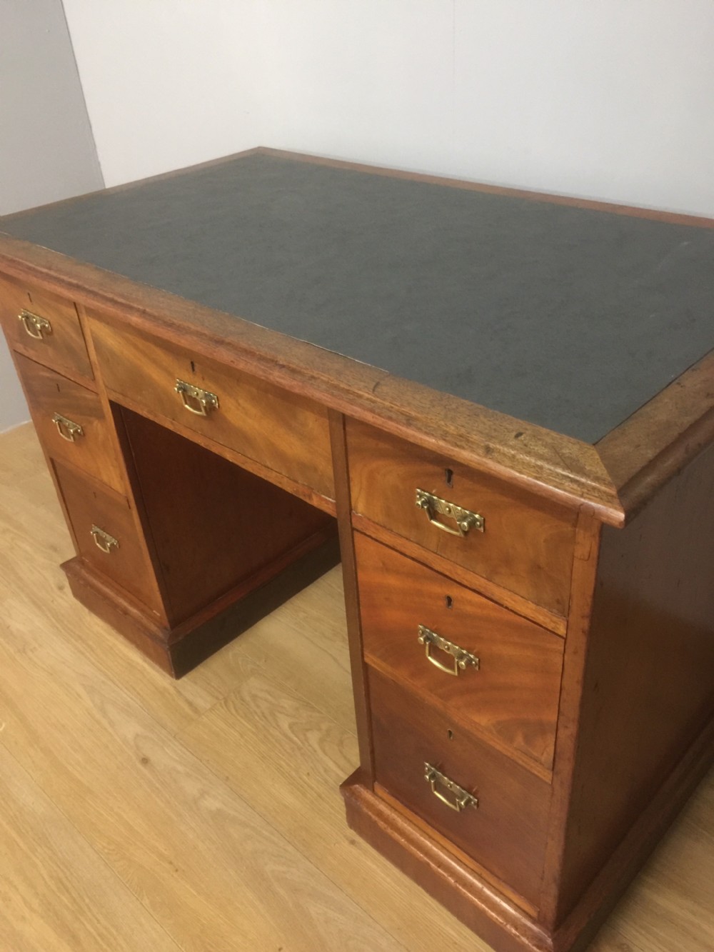 Nineteenth century walnut twin pedestal desk  View VII