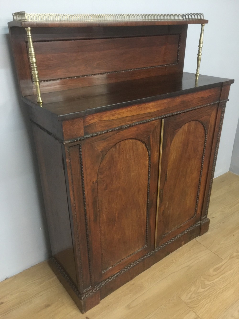 Regency rosewood chiffonier with brass fittings   View V