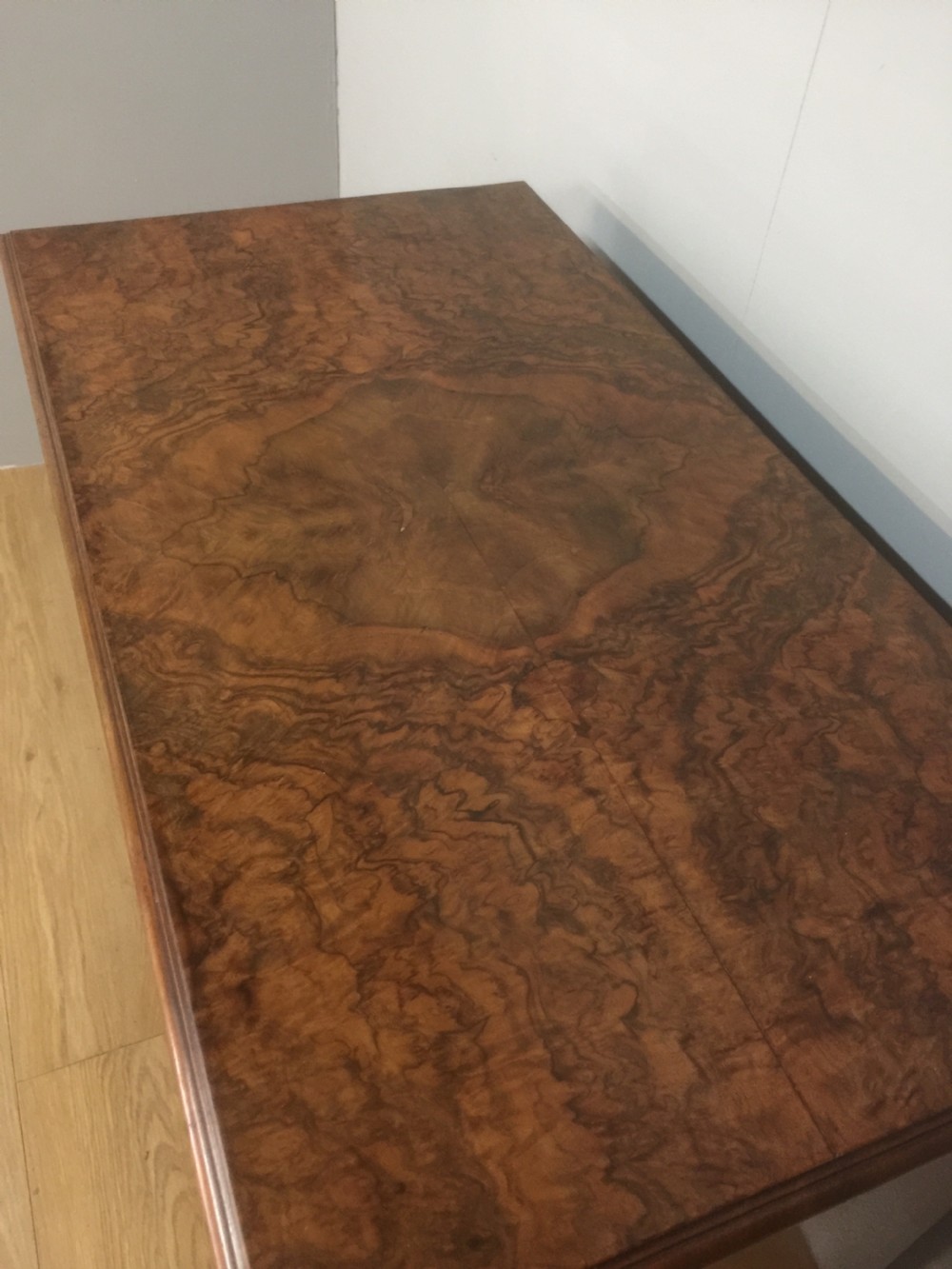 Nineteenth century burr walnut chest of drawers Three feet wide  View IV