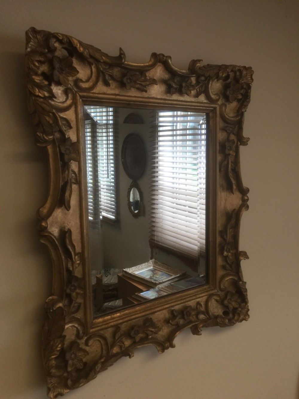 Nineteenth century carved wood and gilded mirror View II