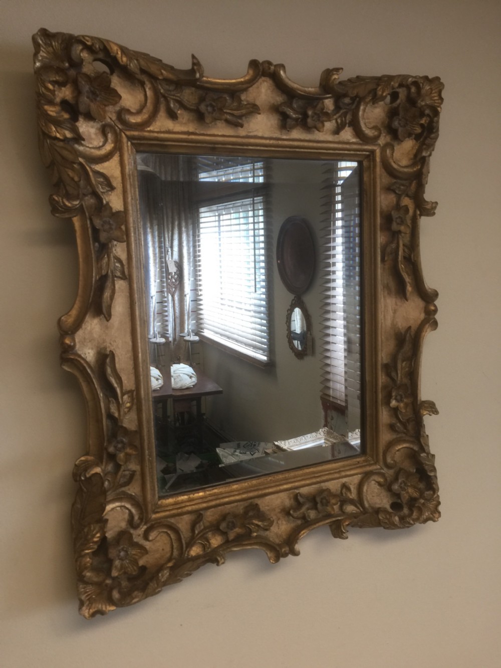 Nineteenth century carved wood and gilded mirror View IV
