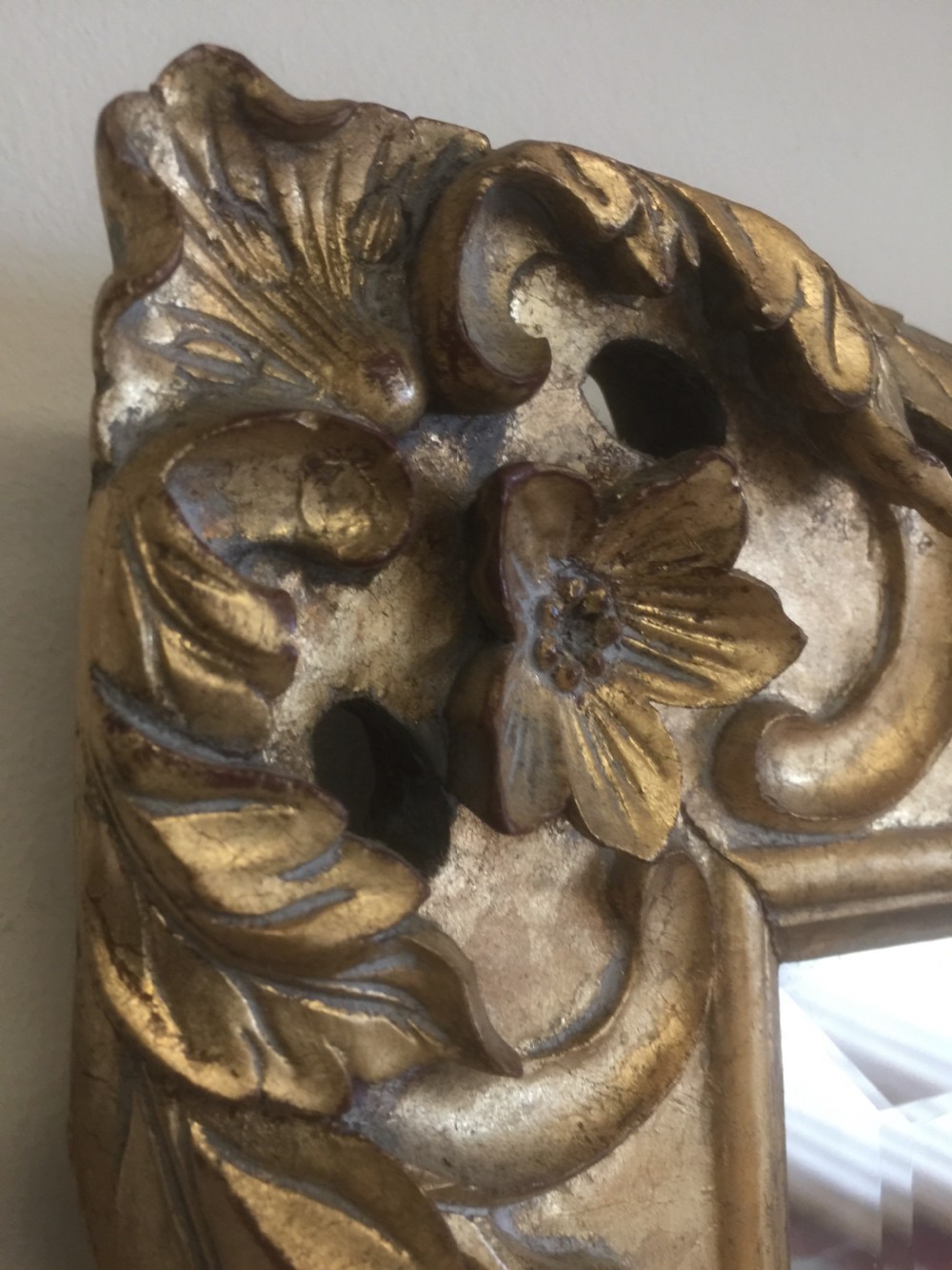 Nineteenth century carved wood and gilded mirror View VI