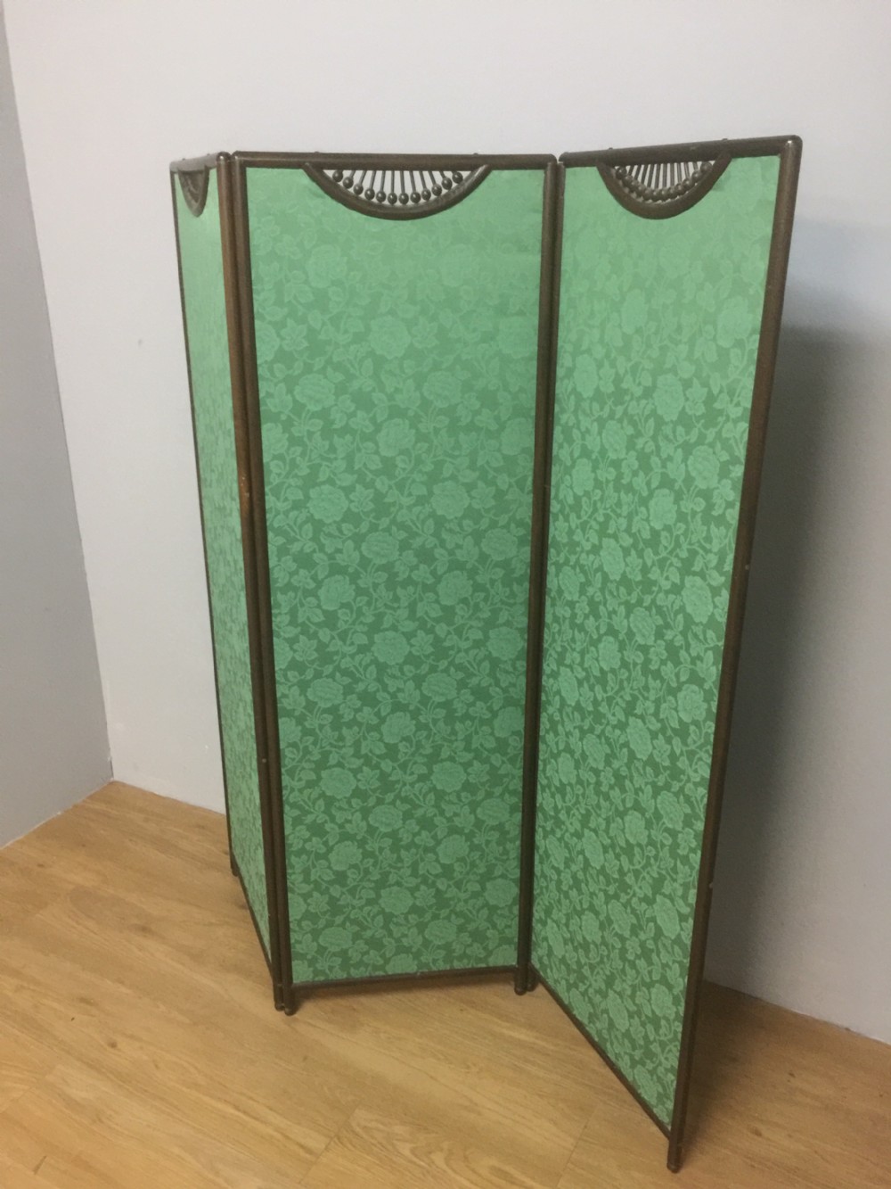 Three panel oak framed arts and crafts screen  View II