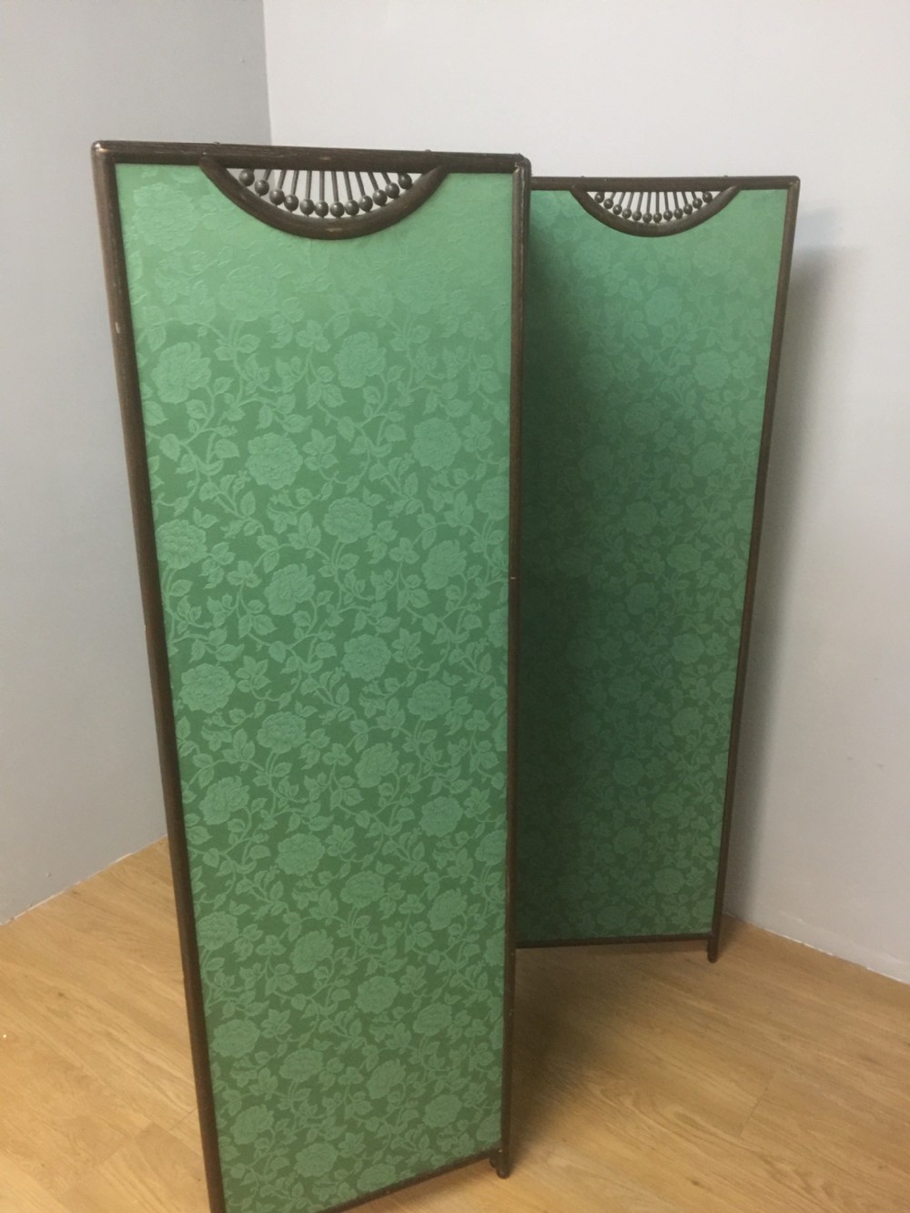Three panel oak framed arts and crafts screen  View V