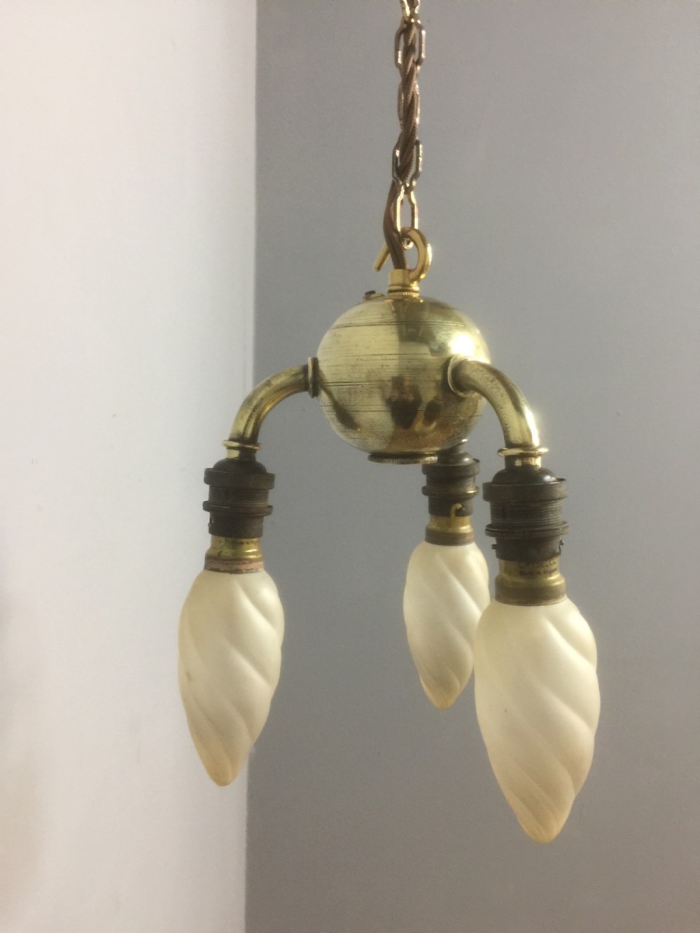 Unusual early twentieth century brass light fitting Great quality