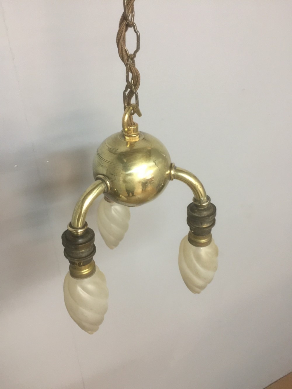 Unusual early twentieth century brass light fitting Great quality View III