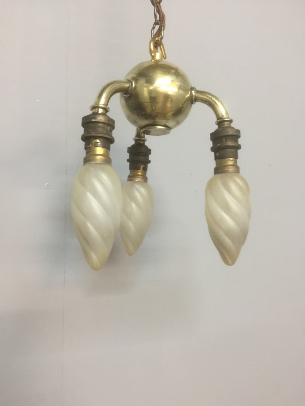 Unusual early twentieth century brass light fitting Great quality View IV