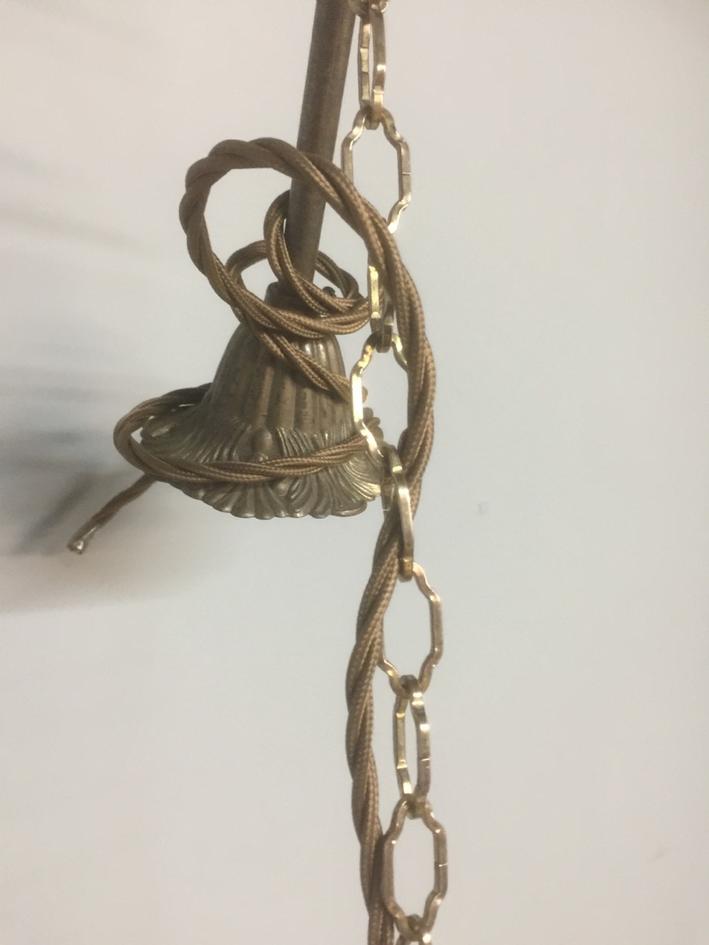 Unusual early twentieth century brass light fitting Great quality View V