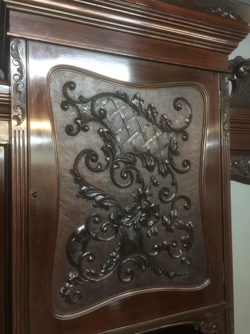 Art Nouveau mahogany princess wardrobe in original condition  View II