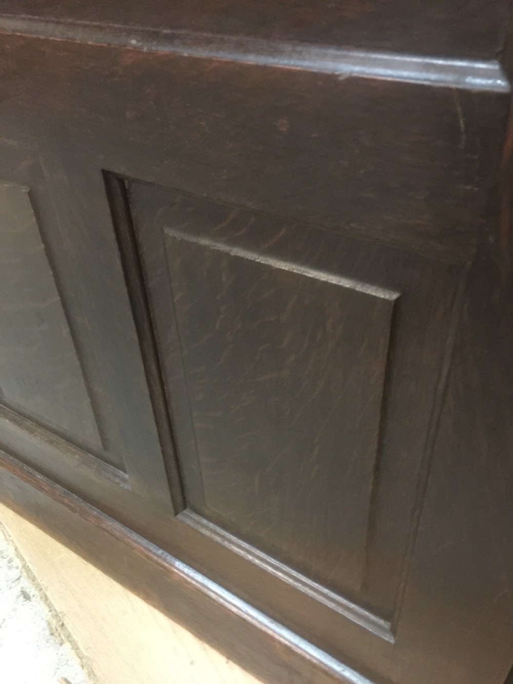 Large oak twin pedestal desk with fielded panels circa 1910 View X