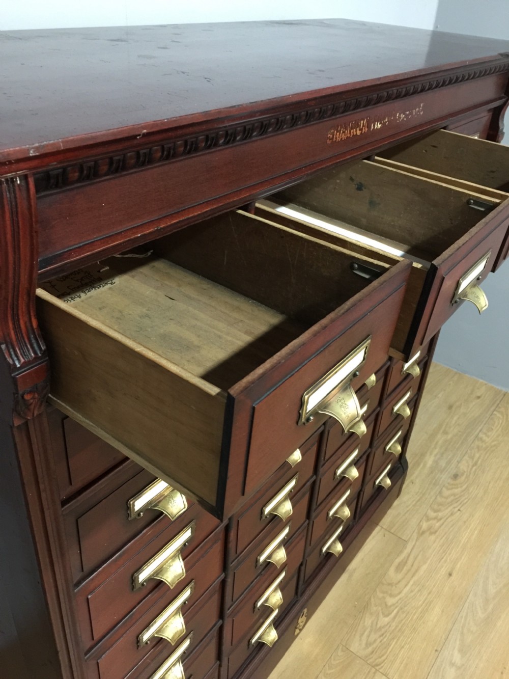 Mahogany 32 drawer “Shannon” filing cabinet  View VIII