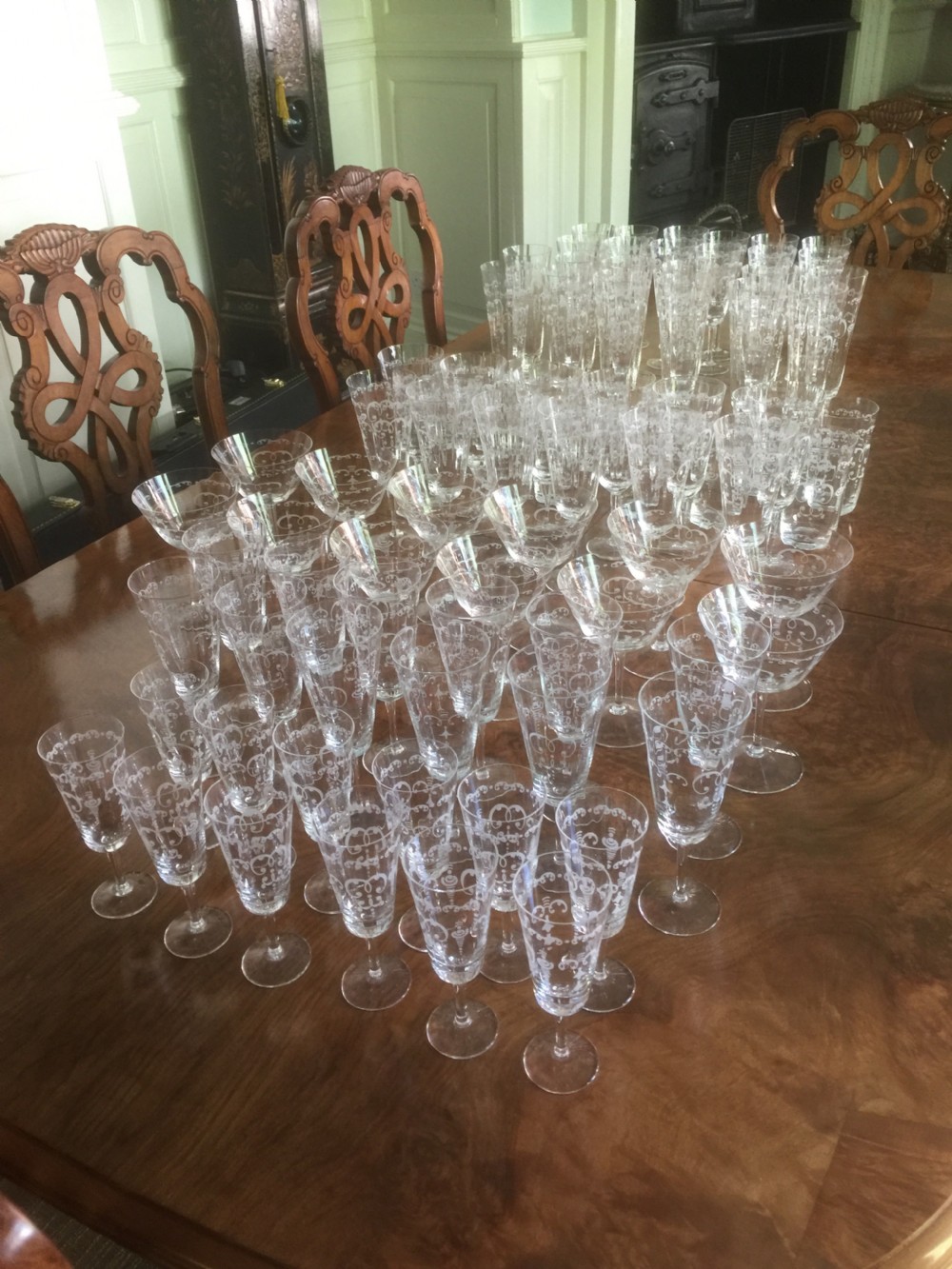 84 Murano etched drinking glasses mint condition  View II