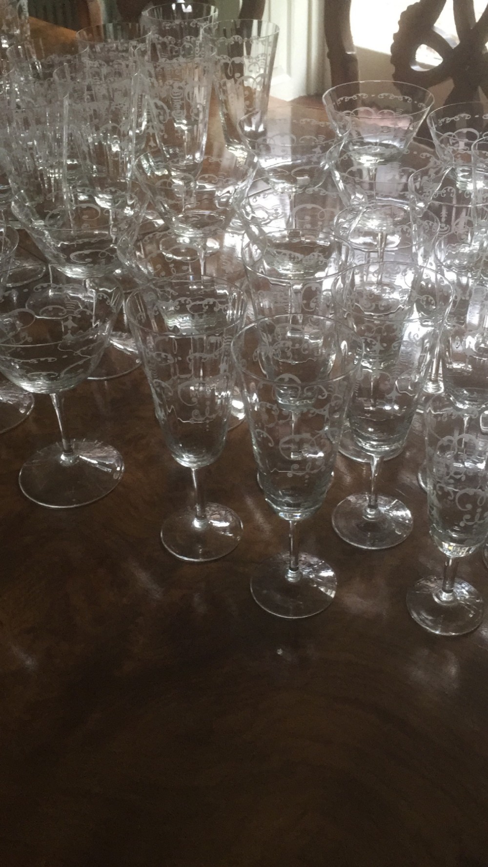 84 Murano etched drinking glasses mint condition  View III