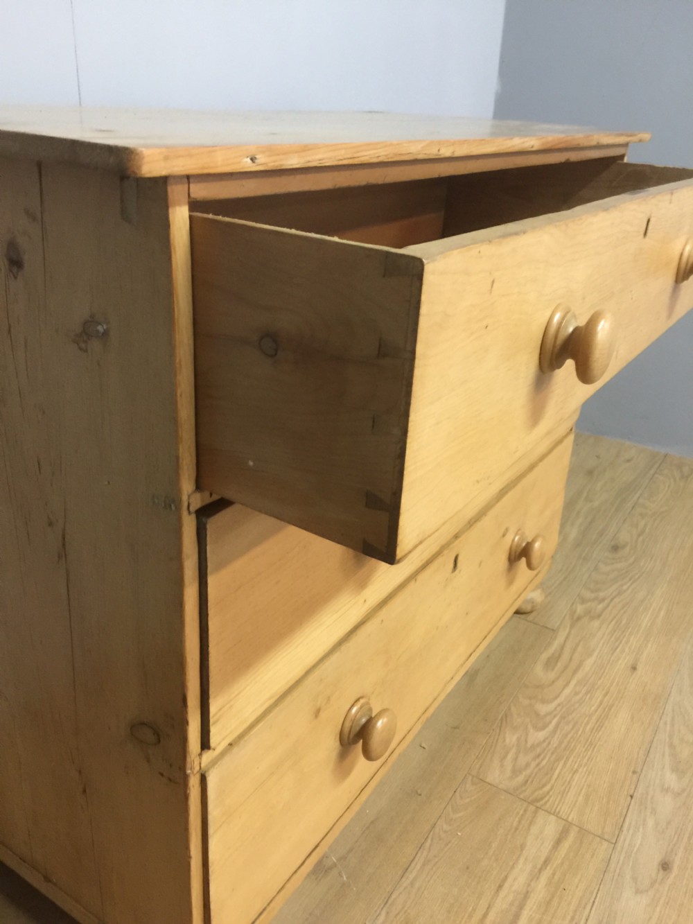 Nineteenth century rustic pine chest of drawers circa 1880 View V