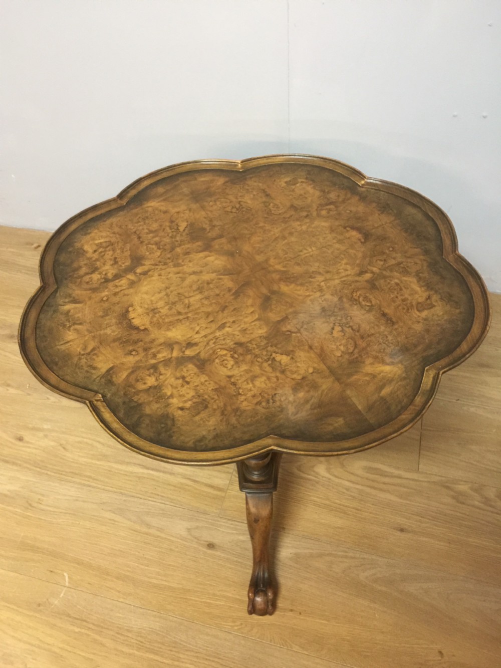 Burr walnut coffee table circa 1920 View III