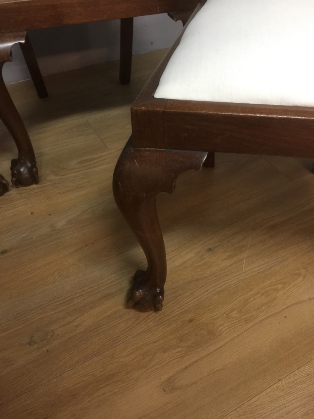 Four Chippendale style dining chairs in solid mahogany circa 1900 View VI