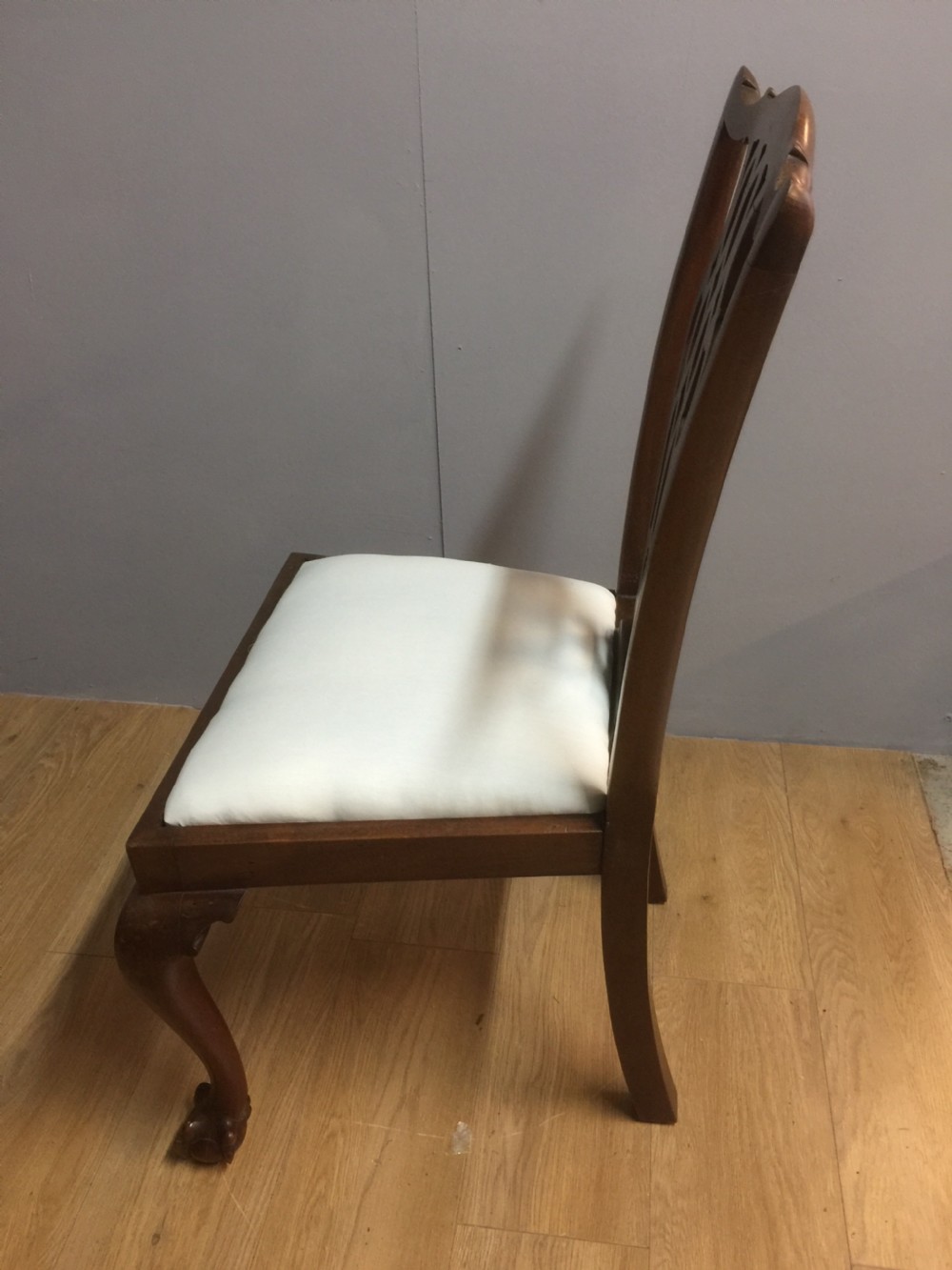 Four Chippendale style dining chairs in solid mahogany circa 1900 View VII