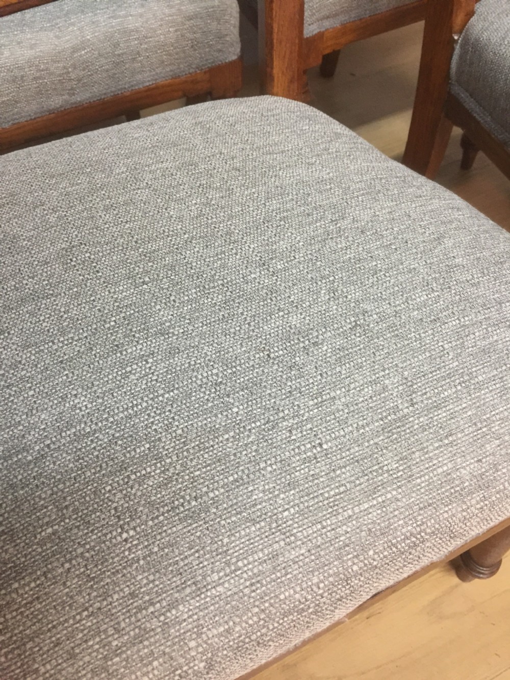 Set of six arts and crafts oak chairs View IV