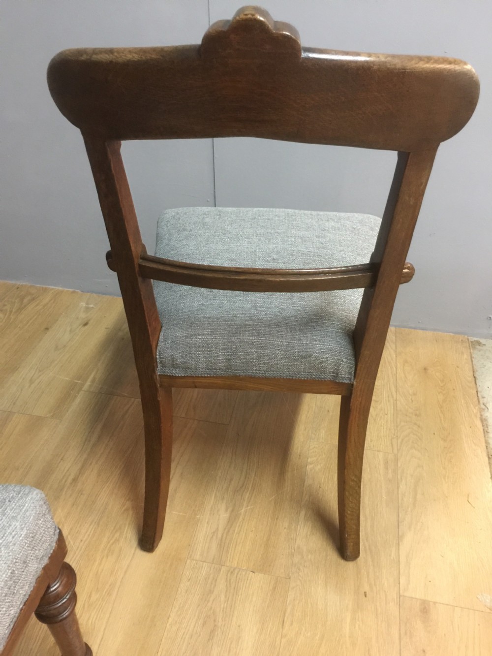 Set of six arts and crafts oak chairs View VII
