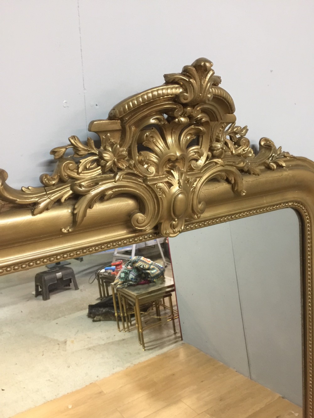 Nineteenth century gilt overmantel mirror View II