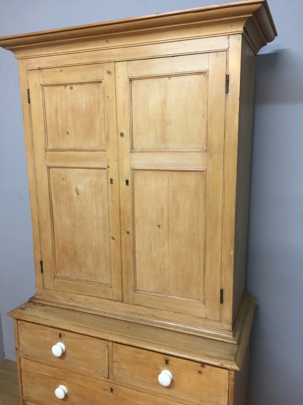 Nineteenth century pine housekeepers cupboard View II