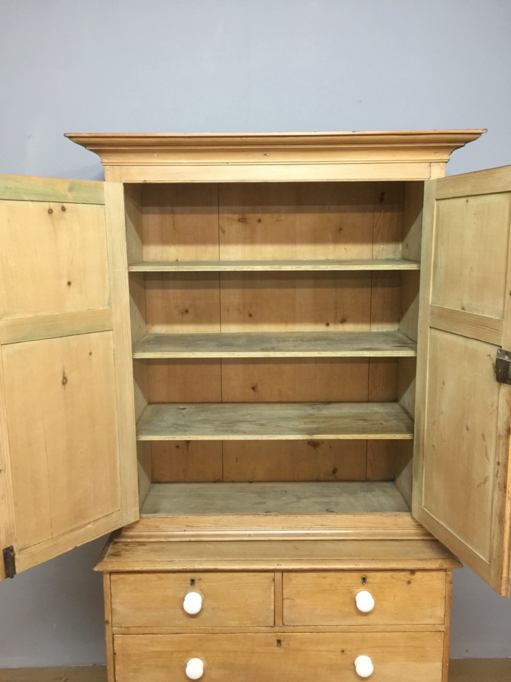 Nineteenth century pine housekeepers cupboard View VIII