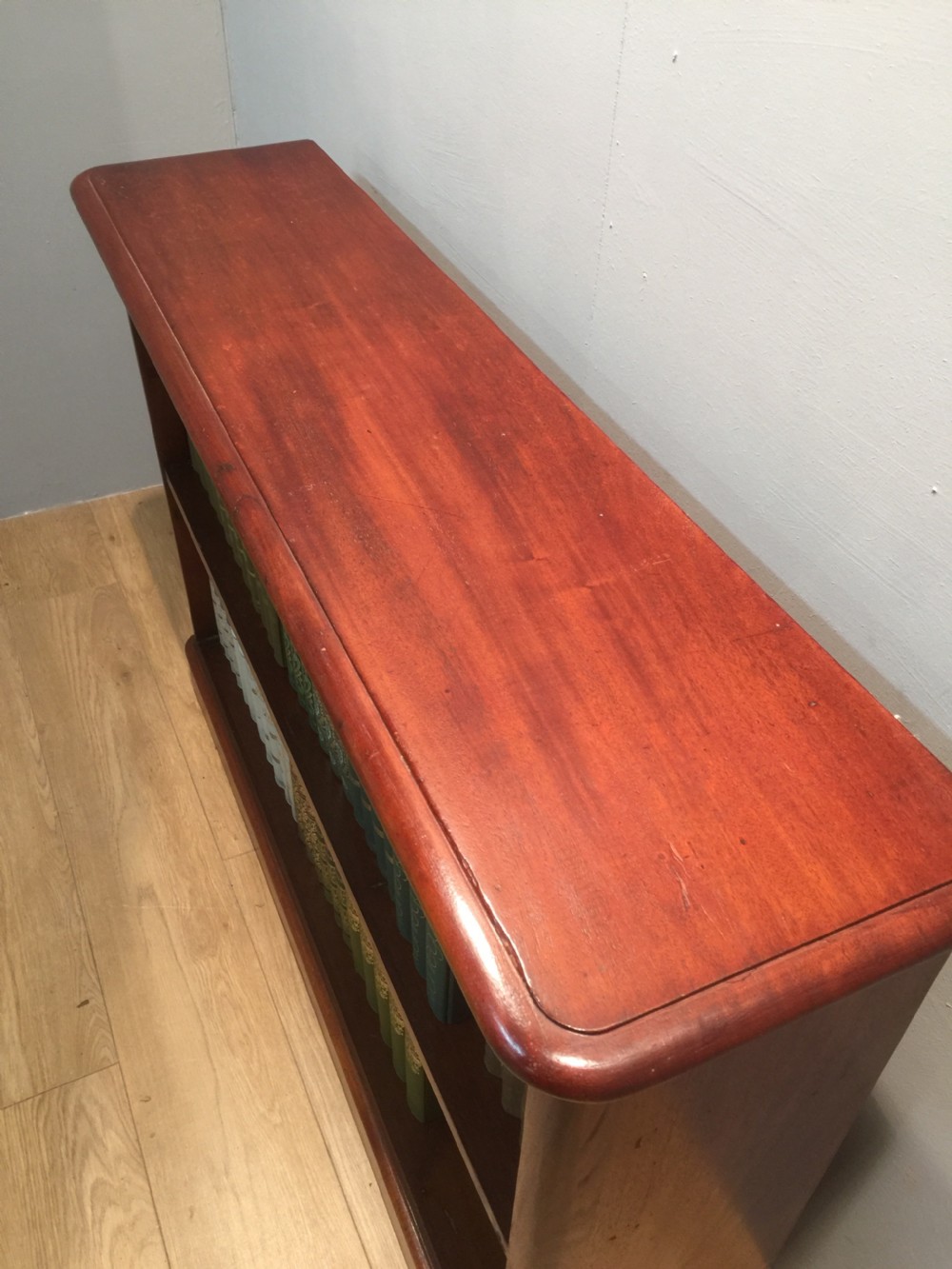 Nineteenth century mahogany open bookshelves View VII