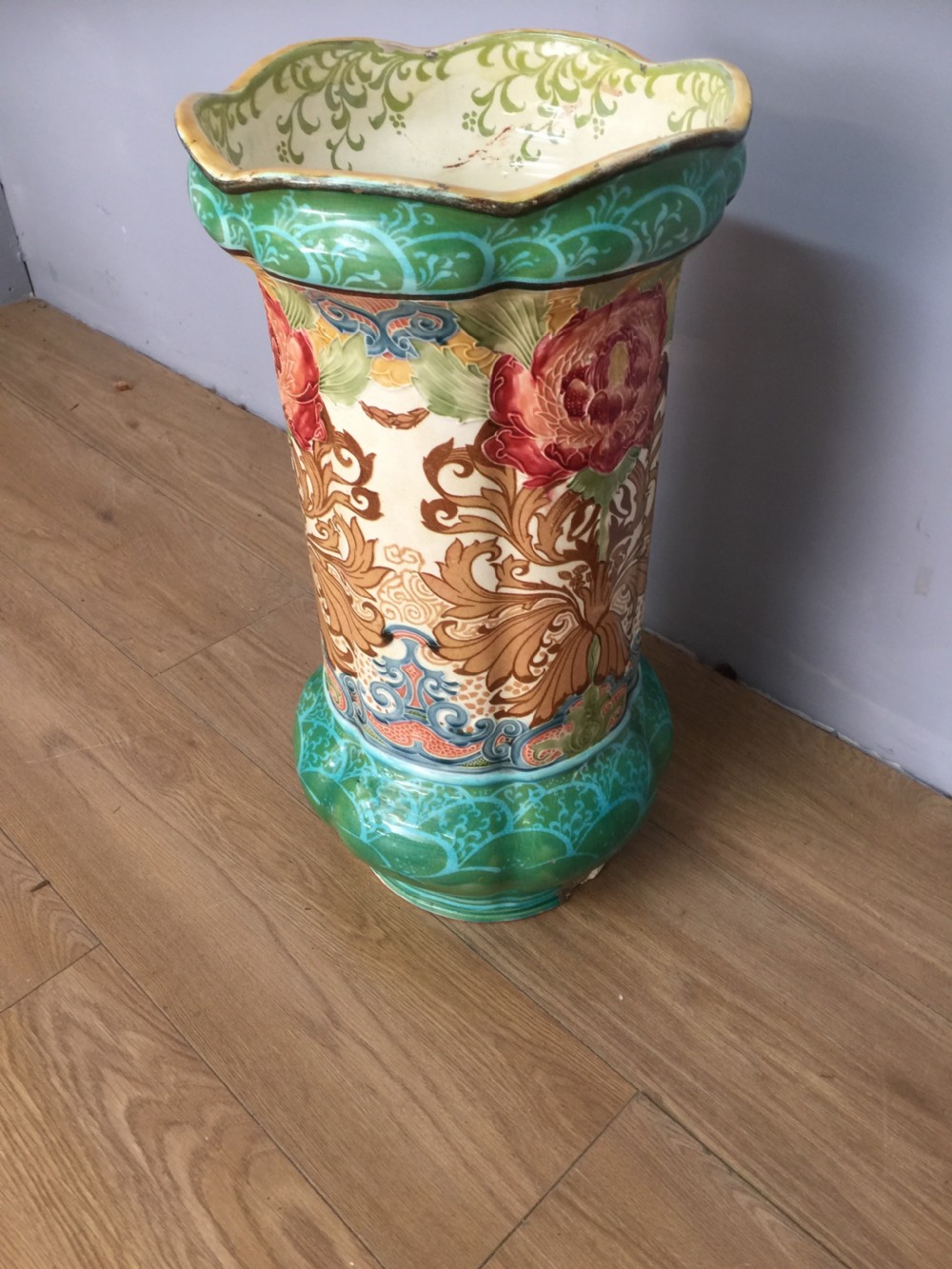 Mintons Majolica art nouveau stick stand  View II