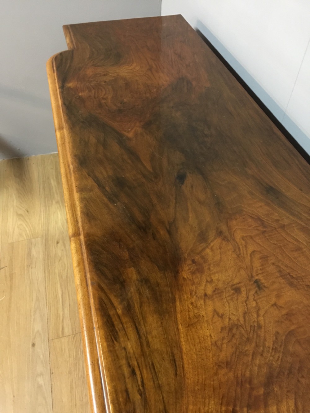Nineteenth century burr walnut breakfront side cabinet View V