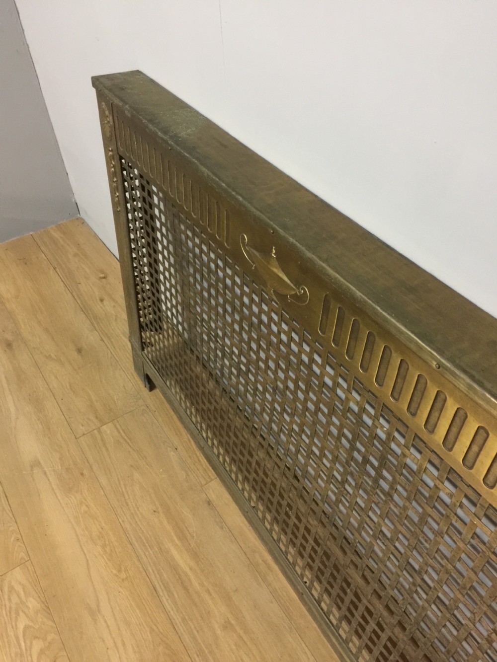 Rare solid brass radiator cover circa 1920 View II