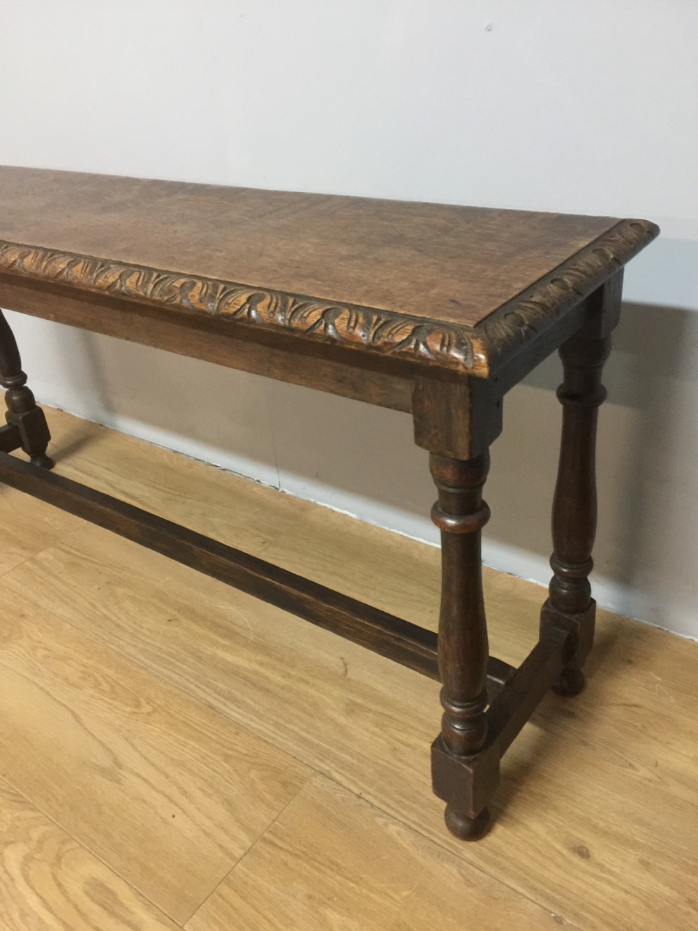 Nineteenth century solid oak window seat View II